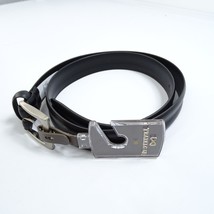 New Trafalgar Mens Belt Size 38 Center Heat Crease Leather Black 35mm - $30.35