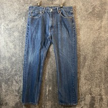 Levis Jeans Mens 36x30 Dark Wash 505 Regular Fit Slight Fade Western Horse - $13.53