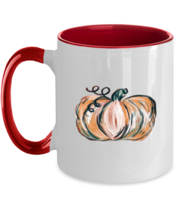 Pumpkin Fall Mugs Orange Pumpkin, Thanksgiving, Halloween Red-2T-Mug  - £14.29 GBP