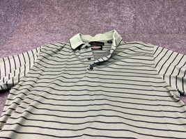Greg Norman Polo Shirt Mens Large Play Dry Stripes Golf Tennis. - $14.84