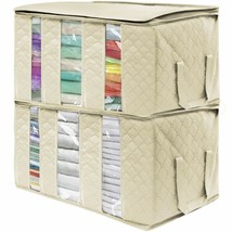 Sorbus Foldable Storage Bag Organizers, 3 Sections,(2 Pack, Beige) - £42.45 GBP