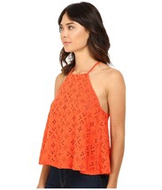 New $88 Free People Dream Date Eyelet Tank Top SMALL Red Retro Inspired - £17.69 GBP