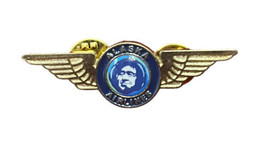 Alaska Airlines Wings Pin Kids Airplane Travel Souvenir Goldtone Collect... - £9.43 GBP
