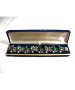 Vintage Sterling Silver Bracelet Forest Green Stones Made in Mexico 15-j - €253,31 EUR