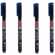 4X CD-DVD MARKER PEN FINE TIP WATER/UV RESIST 4 COLOURS SMOOTH DARK MARK... - £23.38 GBP