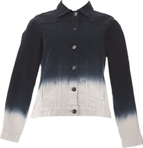 Women with Control My Wonder Midnight Black Dip Dye Denim Jacket Size XS - £61.34 GBP