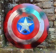 Premium Captain America Bullets Marks shield 22&quot; cosplay Prop. Famous shield - £72.07 GBP