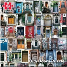 Re-marks City Doors 750 Piece Jigsaw Puzzle 18x24 Mini Poster Family Game Night - £11.93 GBP