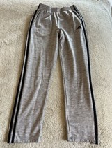 Adidas Boys Gray Black Side Stripe Athletic Pants Pockets 14-16 - £11.68 GBP