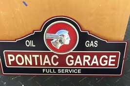 Pontiac Garage Full Service Oil Gas Steel Sign 23&quot; x 11&quot; Choose New Vintage - £95.89 GBP