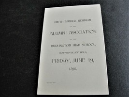 Antique Program- June 19, 1896-Reunion for Burlington High School in Ver... - $6.24