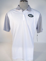 Nike Dri Fit NFL On Field NY Jets White &amp; Gray Short Sleeve Polo Shirt Men&#39;s NWT - £70.47 GBP