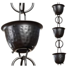 18106 Aluminum Hammered Cup Rain Chain, 8-1/2 Feet Length Replacement Do... - £83.92 GBP