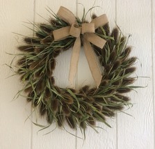 wreath thistle, wreath decor, wreath handmade, wreath natural, country h... - £58.92 GBP+