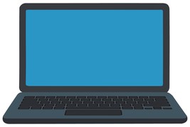 Open Laptop with Blue Screen – Minimal Vector Illustration - $4.99