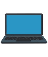 Open Laptop with Blue Screen – Minimal Vector Illustration - $18.26 MXN