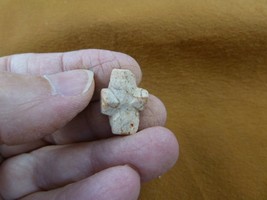 CR594-4) 3/4&quot; Fairy Stone CHRISTIAN CROSS Staurolite Lucky Crystal lucky... - £11.70 GBP