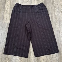NEW Worthington Stretch GAUCHO Size 14 Brown Stripe Capri Dress Pants 32... - $23.74