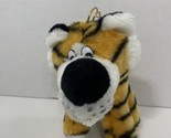 Kipp small vintage tiger plush orange tan black white stuffed toy plasti... - $9.89