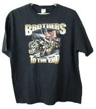 Anvil Mens 2XL Brothers To the End Motorcycle American Flag 2007 Shirt M... - £14.67 GBP