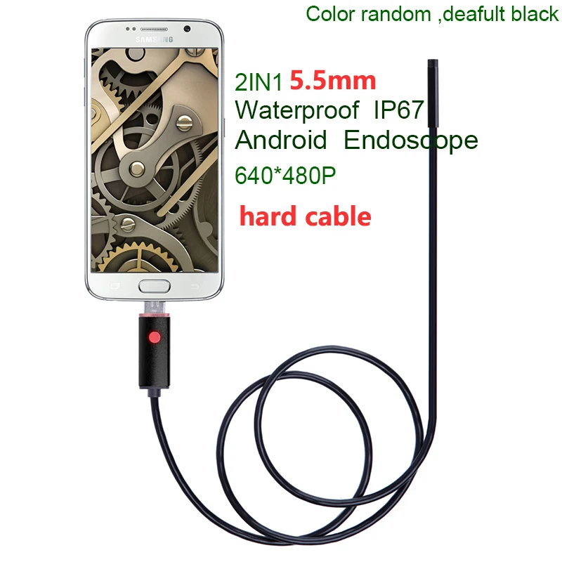 2in1 5.5mm 7/8mm 1M 2M 5M 10M USB Cable Waterproof 6LED Android Endoscope 1/9 CM - £154.49 GBP