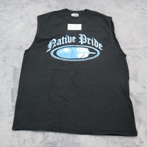 Jerzees Shirt Mens M Black Heavyweight Cotton Sleeveless Native Pride Ca... - $10.87