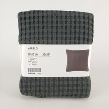 IKEA Vareld Pillow Cushion Cover 100% Cotton Gray 20x20&quot; Dense Waffle Raises - £14.77 GBP