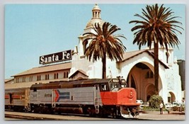 Amtrak 509 At Sante Fe Station San Diego CA Mission Style Station Postcard D35 - £3.95 GBP