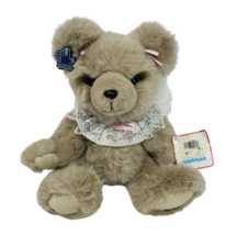 Vintage Applause Amanda Jointed Brown Teddy Bear Collar Stuffed Animal Toy W Tag - £44.80 GBP