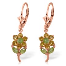 14k Rose Gold Flower Earrings with Citrines and Peridots - $5,468.93 MXN+