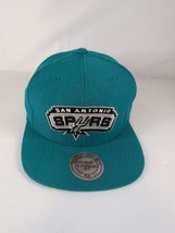 Rare Authentic San Antonio Spurs Mitchell &amp; Ness Snapback Hat Teal Brand... - £20.43 GBP