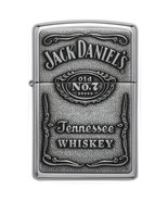 Zippo Windproof Lighter Jack Daniel&#39;s Label-Pewter Emblem High Polish Ch... - $83.83 CAD
