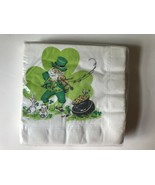 Rare Vintage Leprechaun Shamrock Napkins Reeds Rembrandt St Patrick Irish   - $25.25