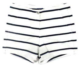 Nautica Womens Cotton Stretch Twill Shorts SZ 6 Bright White Blue Stripes NWT - £7.83 GBP