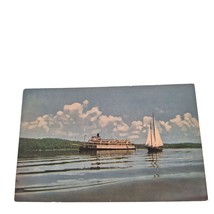 Postcard Delta Queen and Schooner on Kentucky Lake Chrome Unposted - $6.92