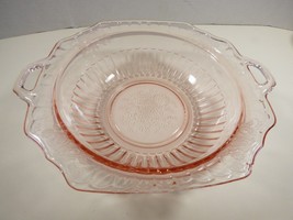 1931-1937 Anchor Hocking Mayfair Open Rose Pink Depression Glass Serving... - £43.39 GBP
