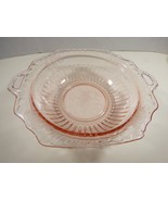 1931-1937 Anchor Hocking Mayfair Open Rose Pink Depression Glass Serving... - £43.42 GBP