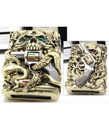 Revolver skull gold Pistol Gun Full Metal jacket Zippo Oil Lighter 2023 MIB - $3,606.56 MXN