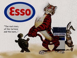 Esso Tiger Story Premium Gasoline Metal Sign - £30.97 GBP