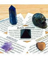 MYSTERY CRYSTAL SET - 5 Pieces Hand-carved Decor Wicca Spiritual Altar G... - £35.24 GBP