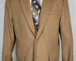 LL Bean Mens Dark Camel Tone Brown Wool Cashmere Sport Coat Jacket 44R - £35.48 GBP