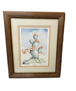 Fran Bartle Texas Prickly Pear Signed Framed Art Southwestern Pink Green... - £41.01 GBP