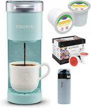 Keurig K-Mini Coffee Maker (Oasis) Bundle Cleaning Cups 12 oz Stainless ... - £111.99 GBP