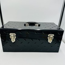 Husky Canada Tool Box Black Tread Plate Metal Mobile Handle 20in x10in x9in - £84.21 GBP
