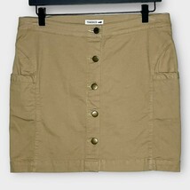 TOAD &amp; CO. Tan organic cotton twill blend button front casual skirt size 6 - $29.00