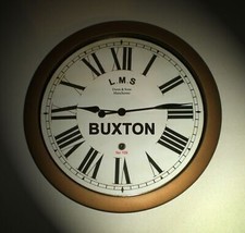 LMS Railway Vintage Style Waiting Room Clock, Buxton Station, Customized Clock - £40.46 GBP