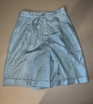 Talbots Petites Women’s Pleated Shorts Turquoise Size 6 With 2 Pockets - $435.64 MXN