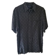 Knights Bridge Men&#39;s Gray Patterned Short Sleeve Button Down Shirt - £9.90 GBP