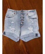 aeropostale denim shorts for women, size 2, pre-owned - £18.47 GBP