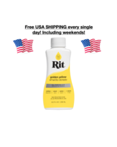 New Rit All Purpose Liquid Dye Golden Yellow 8 oz Bottle Cotton Wool Nyl... - $16.78